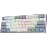 TeknoKapsül Redragon K617-RGB 16,8 Milyon Rgb Aydınlatma, Red Switch Fizz%60 Q Türkçe Kablolu Mekanik Oyuncu Klavyesi Beyaz Gri - Option-1 - 001-Renkli