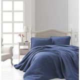 TeknoKapsül Şaheser Home Collection Jakarlı Yatak Örtüsü Seti Liv Lacivert