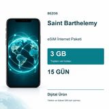 TeknoKapsül Saint Barthelemy eSIM İnternet Paketi 3 GB 15 Gün BZ-ESIM-701C52A0F777