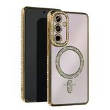 TeknoKapsül Samsung Galaxy A35 5G Uyumlu Joke Simli Magneticsafe Kılıf - Gold BZ-8683140894610