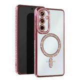 TeknoKapsül Samsung Galaxy A35 5G Uyumlu Joke Simli Magneticsafe Kılıf - Pembe BZ-8683140894641
