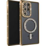 TeknoKapsül Samsung Galaxy S23 Ultra Joke Simli Magneticsafe Kılıf - Gold