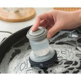 TeknoKapsül Saplı Çelik Hasır Deterjan Hazneli Sünger Top – Paslanmaz Bulaşık Teli, Ergonomik Tutma Saplı, Yağ ve Kir Temizleyici Ovma Süngeri - 0,750 ml