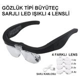 TeknoKapsül Şarjlı Gözlük Büyüteç 4 Farklı Lens 11537DC