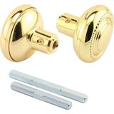 TeknoKapsül Security E 2642 Kolonyal Stil Kapı Topuzları, 1/4 Inç Kare Tahrik, Işlenmiş Çelik Tasarım, Pirinç Kaplama Kaplama, Milli - 001-Renkli - Option-1
