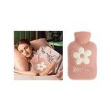 TeknoKapsül Sicak Su Torbasi Peluş Papatya Desenli Pembe 21X13,5X2CM 500 ml
