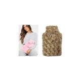 TeknoKapsül Sicak Su Torbasi Ponponlu Termofor Peluş Bej 28X17CM 750ML