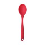 TeknoKapsül Silikon Servis Yemek Hazırlama Kaşığı, Yumuşak Uç, Komple Silikon, 27 Cm, Kırmızı Kaşık, Yanmaz