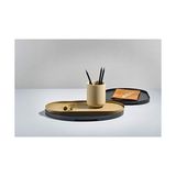 TeknoKapsül Singles Servis Tepsisi, Dekoratif Metal Tepsi, 35 x 23 Cm, Siyah