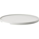 TeknoKapsül Singles Servis Tepsisi, Metal, Dekoratif Tepsi, Yuvarlak, 35 cm Çapında, Sıcak Gri (Gri)