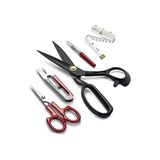 TeknoKapsül Siyah Saplı Çelik Somunlu Profesyonel Kumaş Kesim Makası Set (8 Numara 20,32CM)