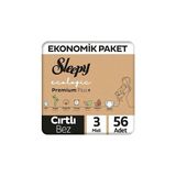 TeknoKapsül Sleepy Ecologic Ekonomik Paket Bebek Bezi 3 Numara Midi 56 Adet