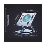 TeknoKapsül Soğutuculu Notebook ve Laptop Stand Yüksekliği Ayarlanabilir Fanlı Tutucu 10-17 Inç Notebooklar ile Uyumlu 360 Derece DÖNER%100 Tok Alüminyum Alaşımlı Katlanır CZY524 (CZY524 - Silver)