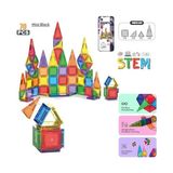 TeknoKapsül Solira Store - 70 Parça Mini Manyetik Blok Seti 3.75 cm Güçlü Mıknatıslı Renkli 3D Yapı Oyuncak Stem Eğitici Zeka Geliştirici