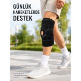 TeknoKapsül Sporcu Patella Dizliği Esnek Ligamentli Silikon Pedli Menisküs Diz Destek Bandajı LS-PRTPATELLADIZLIK-4-3434