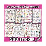 TeknoKapsül Sticker Seti 500 Adet - Kız Çocuklara Özel Konsept - Defter Planlayıcı Günlük Takvim Ajanda Için Etiketler - Öğrencilere ve Yetişkinlere Kendinden Yapışkanlı Eğlenceli Çıkartmalar (8 Sayfa)