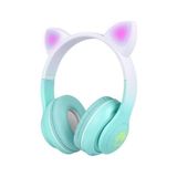 TeknoKapsül Stn-28 Pro Kedi Kulaklı Tasarımlı Rgb Işıklı Bluetooth Kulaklık Yeşil - -- - Option-1