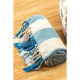 TeknoKapsül Striped Peştemal Banyo Havlusu Plaj Havlusu Mavi