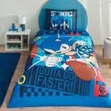 TeknoKapsül Taç Lisanslı Sonic Classic Pamuk Tek Kişilik Nevresim Takımı - Beyaz