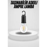 TeknoKapsül Taşınabilir Askılı Ampul Kamp Lambası Askılı Type-C Şarjlı Bahçe Lambası -