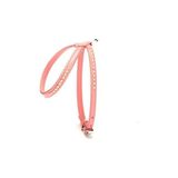 TeknoKapsül Taşlı Deri Köpek Göğüs Tasması 1,2 x 21-30 cm Pembe