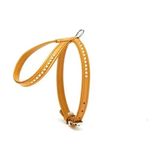 TeknoKapsül Taşlı Deri Köpek Göğüs Tasması 1,2 x 25-35 cm Kamel