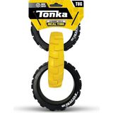 TeknoKapsül Tonka Kauçuk 3 Halkalı Römork Köpek Oyuncağı, Hafif, Dayanıklı ve Suya Dayanıklı, 25 Cm, Orta/büyük Irklar Için, Tek Birim, Sarı/siyah