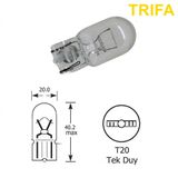 TeknoKapsül Trifa T20 Dipsiz Park Ampulü Tek Duy 1 Adet Sarı OTOAMP-TRF-T20-TD-SR-X1