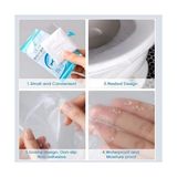 TeknoKapsül Tuvalet Altlığı, 100 Adet Şeffaf Tek Kullanımlık Tuvalet Kapağı Örtüsü, Bireysel Paketlenmiş Taşına