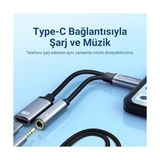 TeknoKapsül Type-C To 3.5mm Kulaklık Type-C Şarj Dönüştürücü Adaptör
