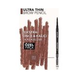 TeknoKapsül Ultra Thin Fırça Başlıklı & Asansörlü Ucu Ince Kaş Kalemi 003 Brown - 00 Clear