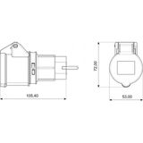TeknoKapsül Ups Fiş Dönüştürücü Aaptör Priz 3/16A PRİZ-1/16A Fiş