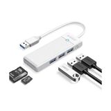 TeknoKapsül USB 3.0 To 3.0 Tf Sd Kart Okuyucu 3 Portlu USB 3.0 Çoklayıcı Adaptör Beyaz - Option-1