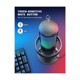 TeknoKapsül USB Mikrofonu, Ampligame Oyun Bilgisayarı Masaüstü Kondansatör, Rgb Mikrofon, Mac/bilgisayar/ps4/ps5'te Youtube, Sessiz Düğmeli, Mikrofon Kazancı, Pop Filtresi, Şok Montajı, Kulaklık Jakı-A8 - Option-1 - 001-Renkli