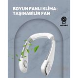TeknoKapsül USB Şarjlı Giyilebilir Fan | 5 Kademeli Rüzgar Hızı, Sessiz Turbo Soğutma, 360° Hava Sirkülasyonu -