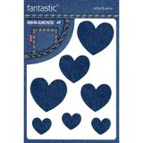 TeknoKapsül Ütü ile Yapışan Kot Arma Patch Kot Yaması, Denim, Jeans Onarım & Dekoratif Amaçlı Kalp (Koyu Mavi)