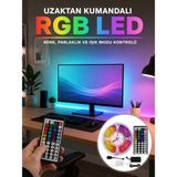 TeknoKapsül Uzaktan Kumandalı Rgb Şerit LED 5 Metre 12V 5050 Smd Çok Renkli Dekoratif Işık Seti - Siyah
