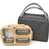 TeknoKapsül Valkyrie 304 Paslanmaz Çelik 3 Bölmeli Sarı Lunch Box Termal Çantalı – Sızdırmaz Kapaklı Beslenme Kabı,