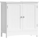 TeknoKapsül Vasagle 2 Kapılı Lavabo Dolabı, Banyo Dolabı, Ayarlanabilir Raflar, Bol Depolama Alanı, 60 x 30 x 60 Cm, Beyaz BBC01WT