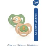 TeknoKapsül Wee Baby Duo Ortodontik Simetrik Yumuşak Silikon Uçlu Emzik 0-6 Ay - Yeşil