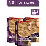 TeknoKapsül Wella Koleston Supreme Kit Saç Boyası 8/0 Açık Kumral X3 Adet