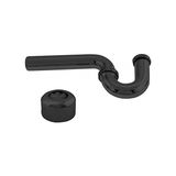 TeknoKapsül Westbrass D401-1-62 Yüksek Kutu Flanşlı Pirinç P-Trap, 1-1/4 Inç x 1-1/4 Inç, Mat Siyah