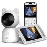 TeknoKapsül Xenon Smart Bebek Kamerası (Ekranlı) | 5" Monitör Wifi Mobil Takip 360° Ptz Gece Görüş Sıcaklık Nem X7202