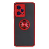 TeknoKapsül Xiaomi Poco X5 Pro 5G Uyumlu Kılıf Montreal Yüzüklü Silikon Kapak - Kırmızı BZ-8683140602994