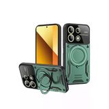 TeknoKapsül Xiaomi Redmi Note 13 4G Uyumlu Kılıf Joy Lens Standlı Kapak - Koyu Yeşil BZ-8683140690199