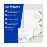 TeknoKapsül Yazdırılabilir Not Kartları, Mürekkep Püskürtmeli Yazıcılar, 50 Kart ve Zarf, 4,25 x 5,5, Ağır, Dokulu (3379) Doğum Günü Için