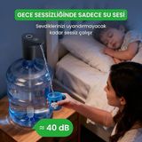TeknoKapsül Yeni Nesil Ultra Sessiz ve Ultra Hızlı Otomatik Damacana Pompası Siyah