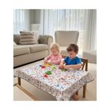 TeknoKapsül Yorni Su Geçirmez Yer/masa Örtüsü, Aktivite, Yemek ve Oyun Için, Doğa Dostu ve Çevreci, SERTIFIKALI,%100 Polyester, Family Desenli, 150X180CM