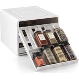 TeknoKapsül Youcopia Spicestack Baharat Rafı, Ayarlanabilir, 24 Şişe, Beyaz