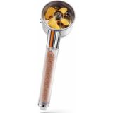 TeknoKapsül Yüksek Basınçlı Turbo Fanlı Duş Başlığı 360° Döner Pervaneli Tasarım, Mineral Taşlı Filtre Sistemi ile Su Arıtma, Su Tasarruflu Güçlü Akış Sağlayan El Duşu, Kireç Önleyici Modern Banyo Duş Başlığı,